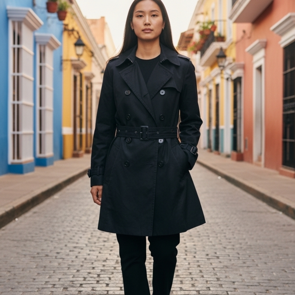 Banana Republic Elegant Black Trench Coat